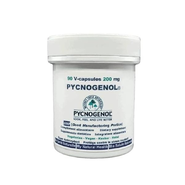 PYCNOGENOL® 90 gélules végétales de 200 mg SUPER ANTIOXYDANT-testé en laboratoire Horphag Research Suisse , sans allergènes.