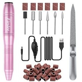 Firslee Ponceuse pour Ongles Professionnel , Perceuse à Ongles électrique Lime à Ongles électrique USB pour Ongles en Acryliq