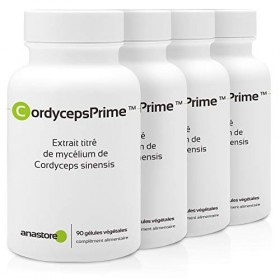 CORDYCEPSPRIME * PACK 3+1 GRATUIT * 500 mg / 360 gélules *Extrait titré : Adénosine 0,28% | D-mannitol Acide cordycepique 8