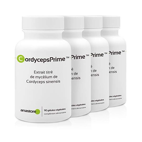 CORDYCEPSPRIME * PACK 3+1 GRATUIT * 500 mg / 360 gélules *Extrait titré : Adénosine 0,28% | D-mannitol Acide cordycepique 8