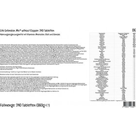 Life Extension, Multivitamin Mix Mélange de Multivitamines Sans Cuivre, 240 Comprimés, Testé en Laboratoire, Sans Gluten, S