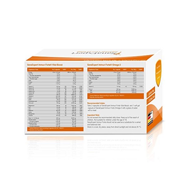 PACK 3|SanaExpert Immun Forte | renforce le système immunitaire | Oméga-3, Zinc,Multivitamines, Bêta-glucane, Extrait de Cale