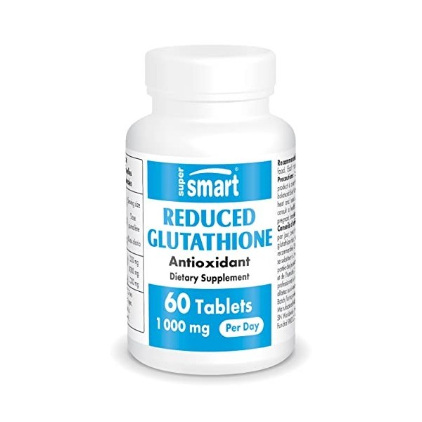 Glutathione Réduit GSH 1000 mg Par Jour - Antioxidant - Tripeptide Formé des Acides Aminés Cystéine, Acide Glutamique et Gl