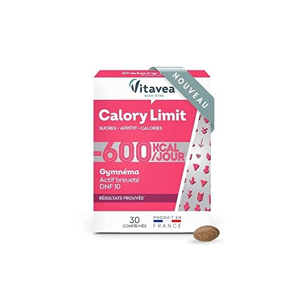 Vitavea - Calory Limit - Complément Alimentaire Sucres, Appétit, Calories - Actif breveté DN 10, Gymnéma - 30 Comprimés - Cur