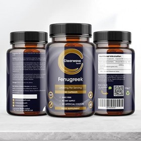 Fenugrec 2400 mg - 180 capsules à haute résistance - 45 jours dapprovisionnement - Extrait de capsules de fenugrec 6:1 - Fen