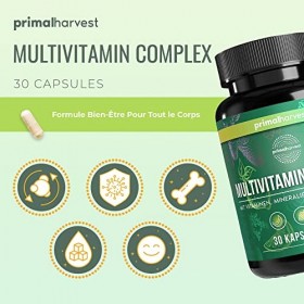 Primal Harvest® Capsules multivitaminées 30 portions - Hautement dosées - Capsules multivitaminées avec des vitamines essen