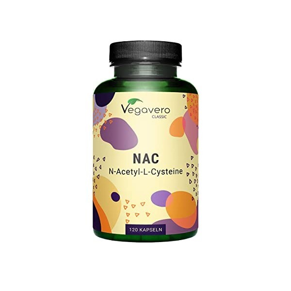 NAC N-Acétyl-Cystéine Vegavero® | Forme Pure : Haute Biodisponibilité | Sans Additifs | Antioxydant Puissant | 120 Gélules | 