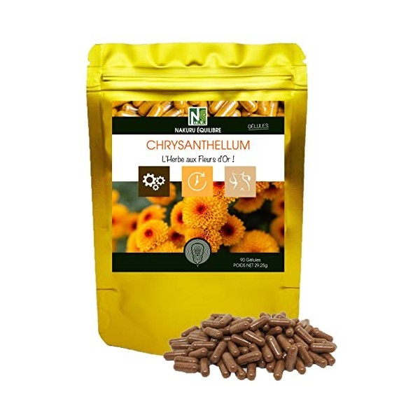 NAKURU | Chrysanthellum | Gamme Équilibre | Fabriqué en France | "LHerbe aux Fleurs dOr !" | 90 Gélules de 325mg / Poids N