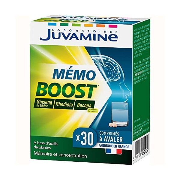 JuUVAMINE - Memo Boost Mémoire Concentration - 30 Comprimés à Avaler