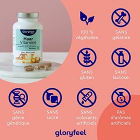 Vitamines Cheveux avec Biotine, Zinc & Sélénium, Pousse Cheveux, Anti Chute de Cheveux, 180 Capsules 3 Mois , Extrait de Mil