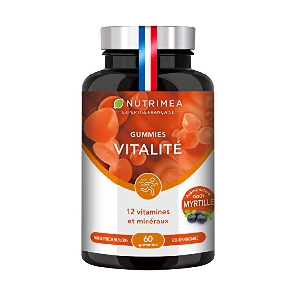 Multivitamines et Minéraux - Formule Unique au GINSENG - Vitamines B1, B3, B6, B9, B12, C, D3, Fer et Calcium - Energie, Vita