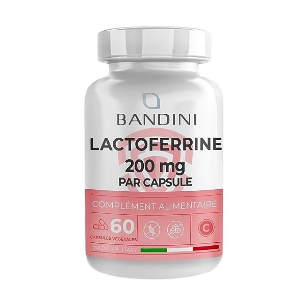 Bandini® LACTOFERRINE Pure - 200 MG par CAPSULE - 60 gélules - Complément alimentaire hautement dosé avec 60 mg de vitamine C