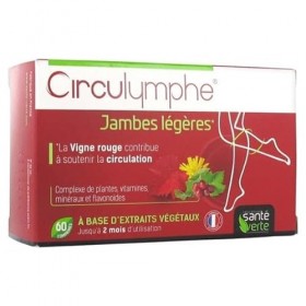 SANTE VERTE - Circulymphe - Circulation Veineuse - Jambes lourdes 2 MOIS de TRAITEMENT - Lot de 2 boites de 60 comprimés Pa