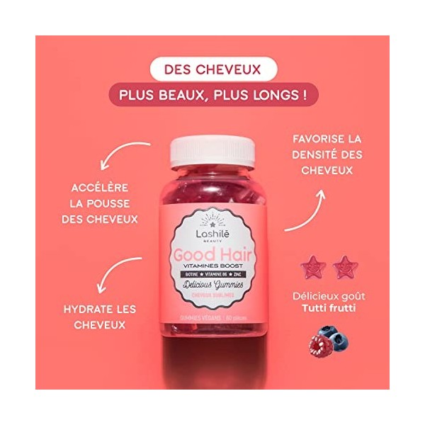 LASHILÉ BEAUTY - Compléments Alimentaires - Good Hair Women/ Good Skin + Trousse Offerte - Cure 1 mois - 60 Gummies - Fabrica