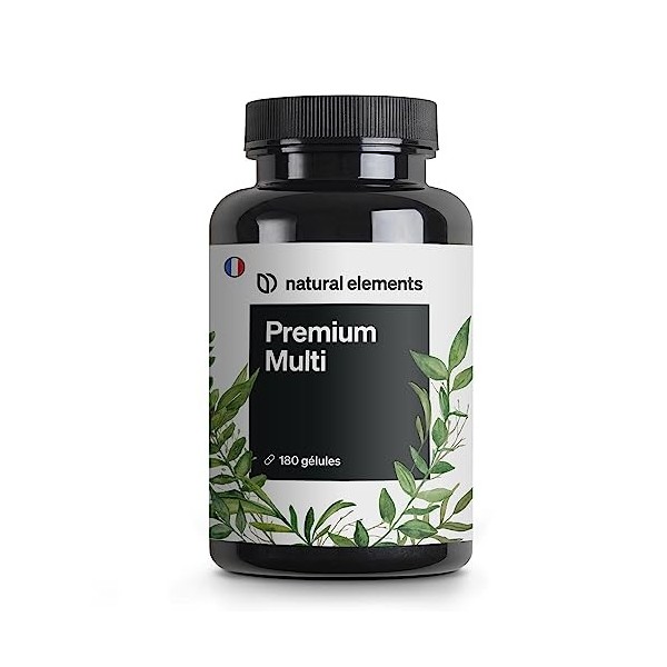 Premium Multi – complexe multivitaminé hautement dosé – 180 gélules – précieuses vitamines A–Z – matières premières premium –