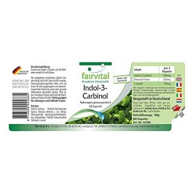 Fairvital | Indole-3-Carbinol - VEGAN - I3C + Poudre de brocoli - Fortement dosé - 180 gélules 60 x 3 - Qualité allemande