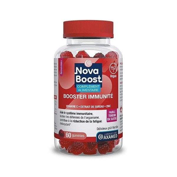 Novaboost - Complément Alimentaire - Gummies Booster Immunité - Saveur Myrtille Faible Teneur en Sucre - Vegan & Sans Gluten 