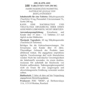 KAPILAR taxifoline - Source de dihydroquercétine, 100 comprimés de 0,25 g