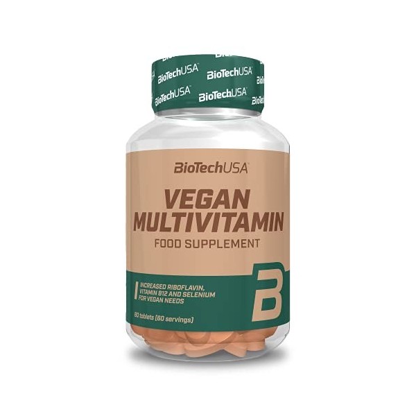 BioTechUSA Vegan Multivitamin, Food Supplement Tablets with Vitamins and Minerals, 60 Tablets