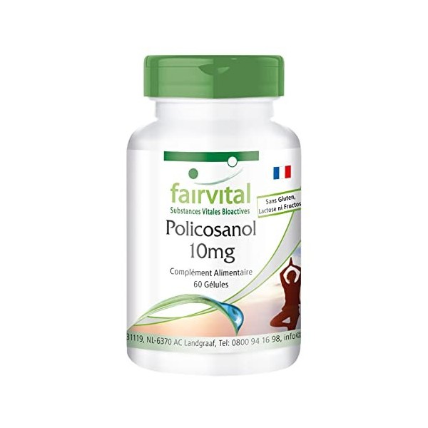 Fairvital | Policosanol 10mg - 2 mois - VEGAN - Hautement dosé - 60 gélules