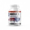 OMEGA 3 - Huile de Poisson 3000 mg + Vitamine E - Hautement Dosé en EPA DHA - Concentration, Mémoire, Cardioprotecteur - Sans