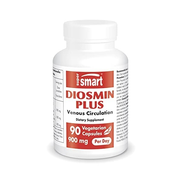 Diosmin Plus - Améliore la Circulation Sanguine - Aide à Réduire les Symptômes de lInsuffisance Veineuse - 300 mg - Vegan - 