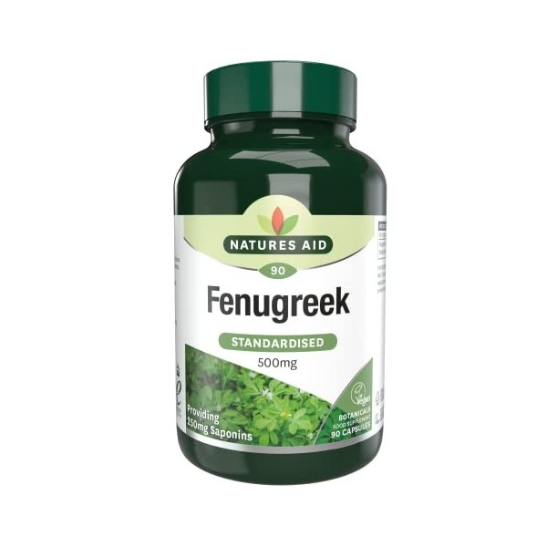 Natures Aid 500mg Fenugreek 90 Végétalien Gélules