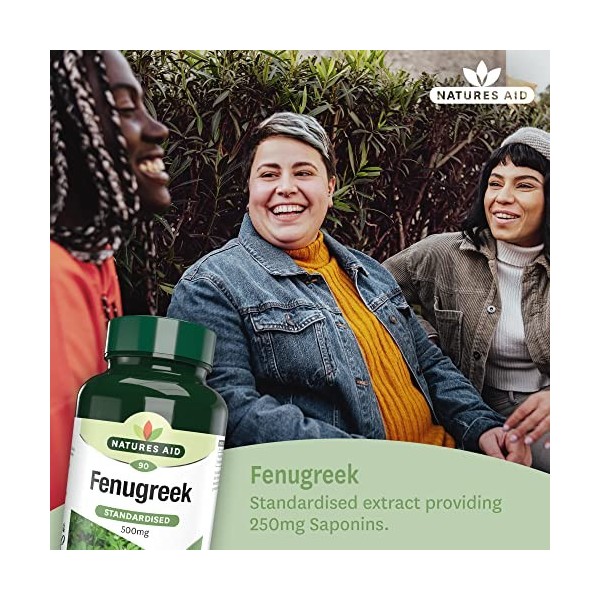 Natures Aid 500mg Fenugreek 90 Végétalien Gélules