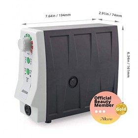 JSDA Ponceuse à Ongles Professionnelle 35000 tr/min, 65W, Puissante, Silencieuse et Aucune Vibration, Equipée dune Pédale - 