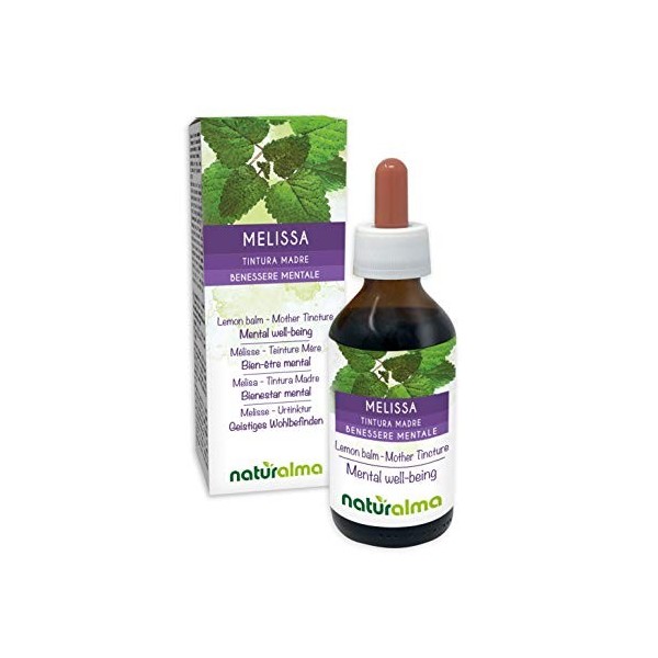 Mélisse Melissa officinalis feuilles Teinture Mère sans alcool Naturalma | Extrait liquide gouttes 120 ml | Complément alim M...