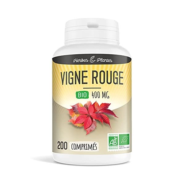 Herbes Et Plantes Vigne Rouge Bio 200 Comprimés 400 mg