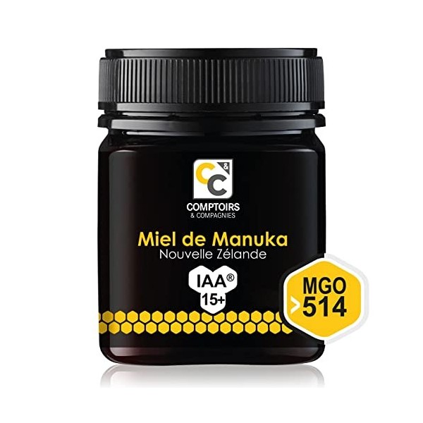 COMPTOIRS ET COMPAGNIES - Miel de Manuka Actif - IAA15+ MGO514+ - Origine Nouvelle Zélande - 250g