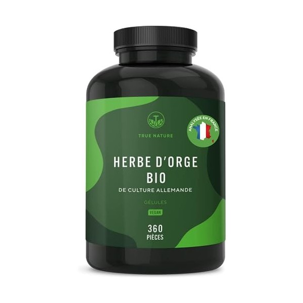 Herbe DOrge Bio - 360 gélules 500mg - Culture allemande - 3.000mg hautement dosés par dose journalière - contient du sélén