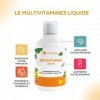 Multivitamines liquide avec minéraux pour femmes, hommes et enfants | Vitamine A B C D3 E ZINC + mélange Super Vert | Immunit