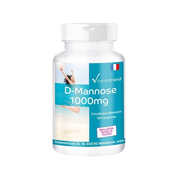 D-Mannose 1000mg - 180 Comprimés - végétalien - dosage élevé | Vitamintrend®