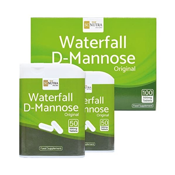 Waterfall D-Mannose comprimés 500mg – D-mannose origine naturelle de bouleau - convient aux végétariens & aux végétaliens – S