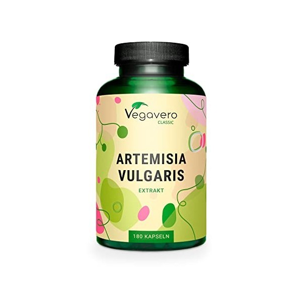 Armoise Vegavero® | Dosage Élevé : 600 mg d’Extrait d’Artemisia Vulgaris par Gélule | Sans Additifs | 180 Gélules 6 Mois | 