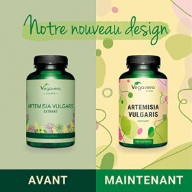 Armoise Vegavero® | Dosage Élevé : 600 mg d’Extrait d’Artemisia Vulgaris par Gélule | Sans Additifs | 180 Gélules 6 Mois | 