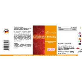 L-Methionine 1500mg - 240 Gélules - Vegan - Haute Dose - Acide Animé | Vitamintrend®