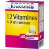 JUVAMINE - 12 Vitamines & 9 Minéraux - Aide à réduire la fatigue - 30 Comprimés à Avaler