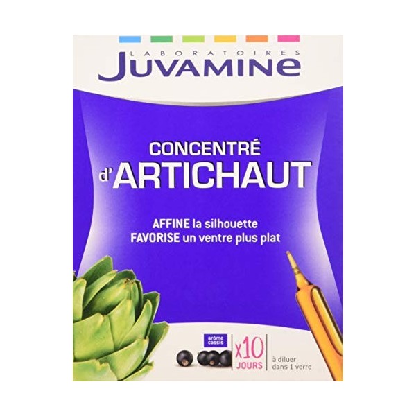 JUVAMINE - Concentré dArtichaut - Affine la silhouette - Favorise un ventre plus plat - 10 Ampoules