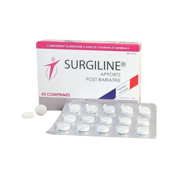 SANTINOV - SURGILINE - Comprimés Post Bariatrie - Sleeve Gastrectomie, by-pass, anneau gastrique - 2 complémentations en une 