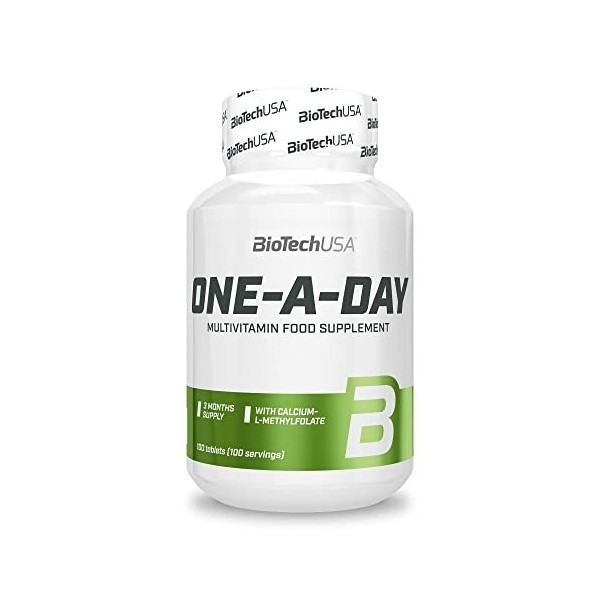 BioTechUSA One-A-Day Multivitamine, Complément alimentaire sous forme de comprimés, contenant des vitamines et des substances