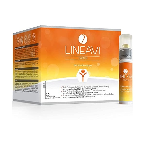 LINEAVI Immun, avec des vitamines, des minéraux et des acides gras oméga-3, soutient le système immunitaire et le métabolisme