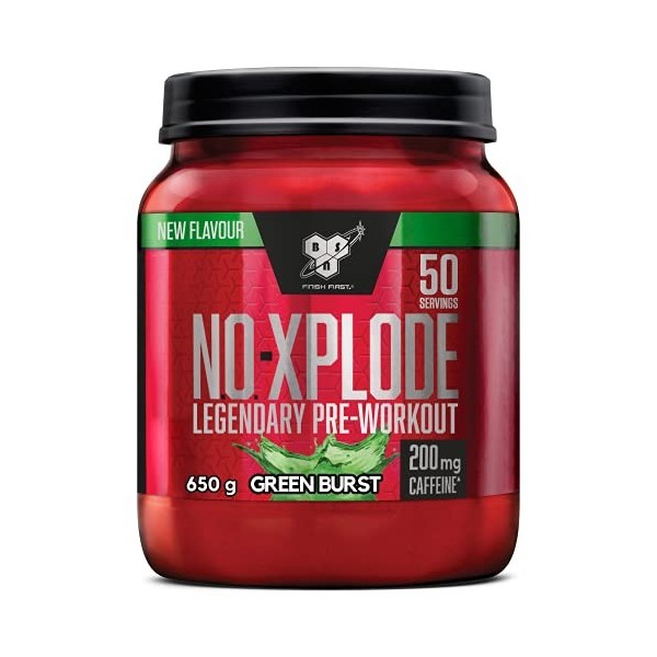 BSN Nutrition N.O.-Xplode Complément alimentaire Pre Workout en poudre, maintient lénergie et la concentration avec caféine,