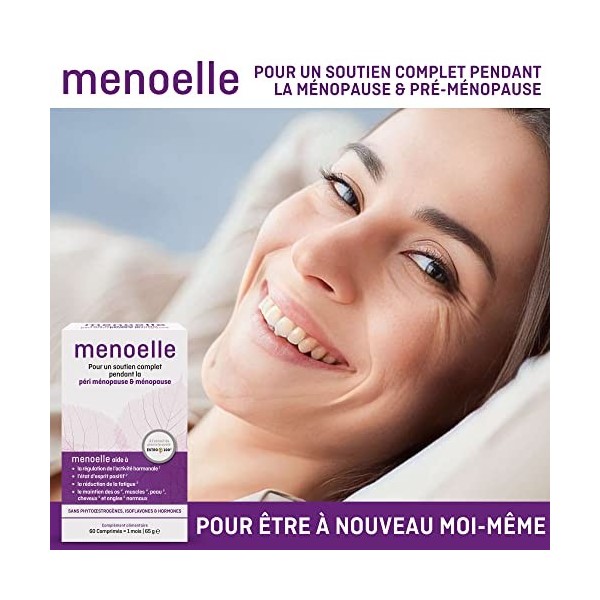 Menoelle - Complément Alimentaire Ménopause & Pré-Ménopause - Traitement Bouffées de Chaleur - Extrait Naturel dEstroG-100, 