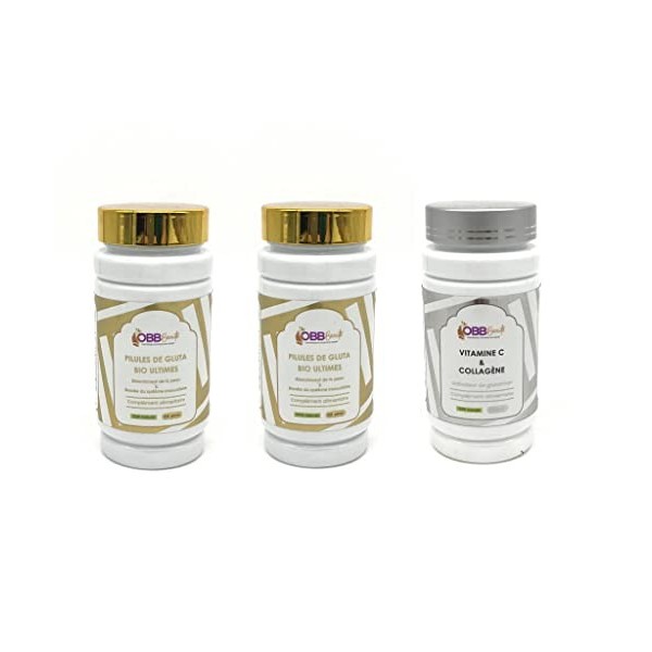 2 BOITES DE GÉLULES DE GLUTA BIO ULTIMES ET 1 BOITE DE COLLAGÈNE & VITAMINE C OBBBeauté COMPLÉMENT ALIMENTAIRE 100% NATUREL