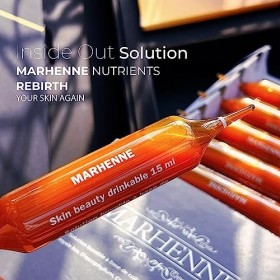 MARHENNE ORIGINALE Skin Beauty Drinkable Ampoules à base de Collagéne Marine, Elastine, Acide hyaluronique, Gelée royale, asc