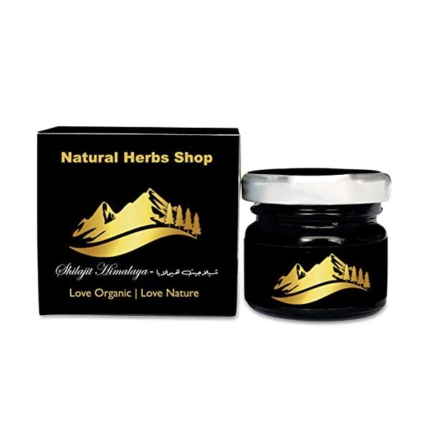 Shilajit Himalaya avec de la poussière dor – Résine de Shilajit dorée de 30 g – Combinaison de 85 vitamines et minéraux préc