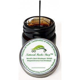 Shilajit Himalaya avec de la poussière dor – Résine de Shilajit dorée de 30 g – Combinaison de 85 vitamines et minéraux préc